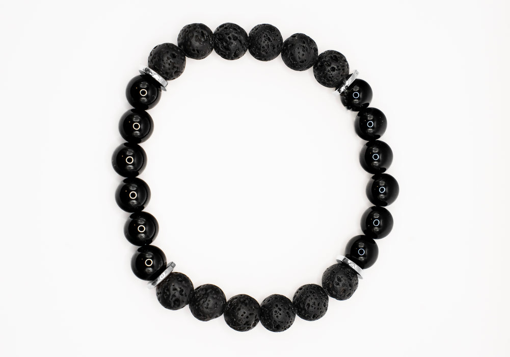 Black Agate - Essential Oil Diffusing Bracelet