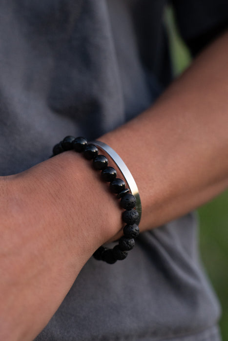 Obsidian- Essential Oil Diffusing Bracelet